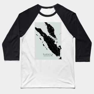 Sumatra Indonesia Island Map dark Baseball T-Shirt